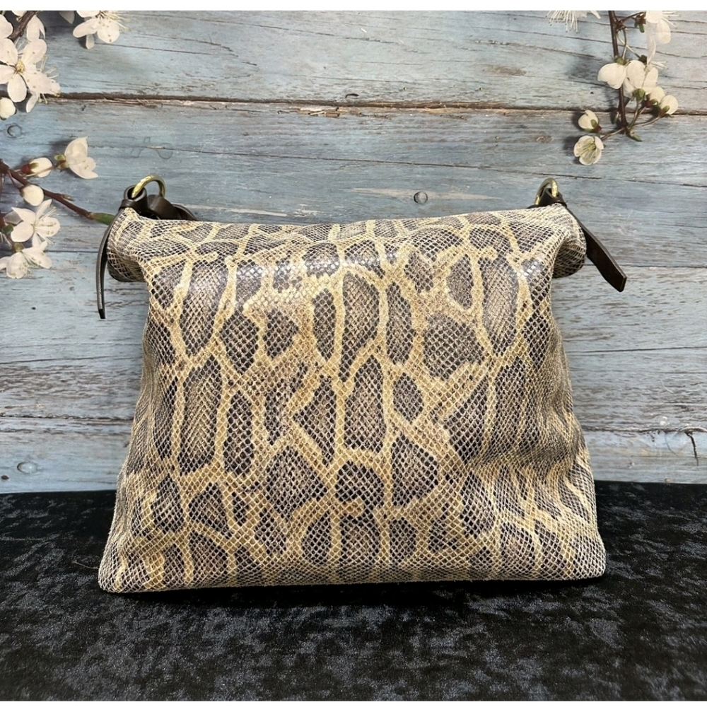 Dooney & Bourke Python Snake Embossed Fold Over H… - image 2